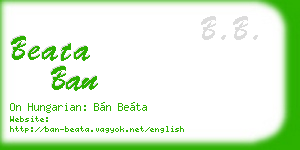 beata ban business card