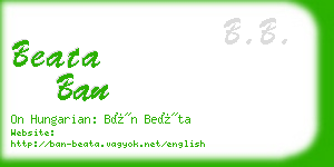 beata ban business card